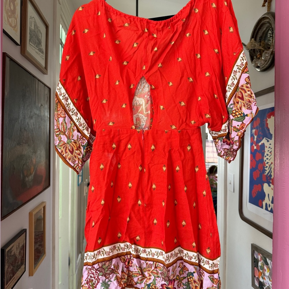 Farm Rio Red Printed Dress - Picture 4 of 7